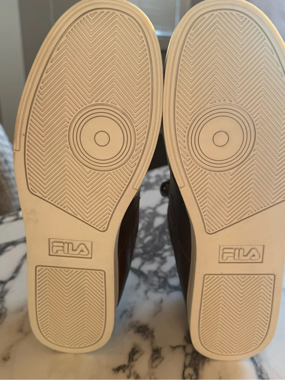 FILA Vulc 13 Men's High-Top Sneakers Brown White Size 10 Excellent Condition